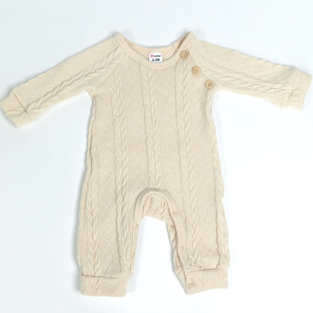 Cream baby onesie, size 0/3m